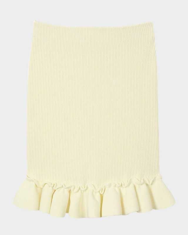 Pamplemousse Knit Ruffle-Hem Mini Skirt